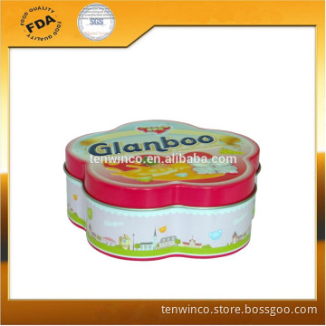 flower shaped cosmetics tin can
